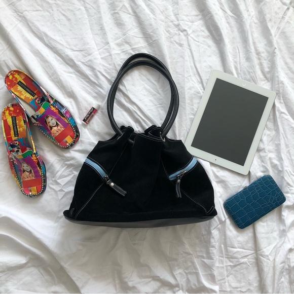 Black Suede Leather Cole Haan Shoulder Bag - Picture 8 of 8